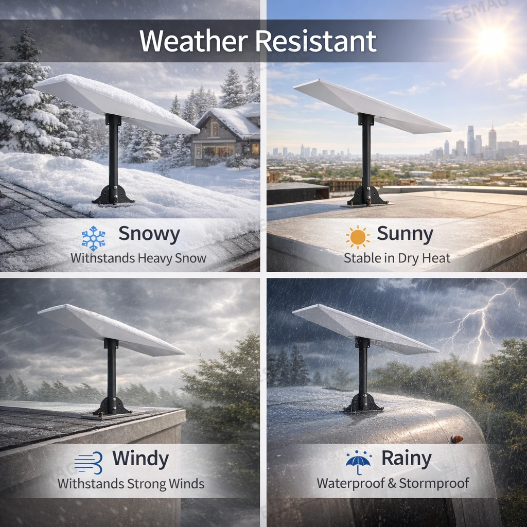 Starlink Gen 3 Roof Mount & Pipe Adapter for RV, Camper, Yacht – Adjustable Pivot Bracket