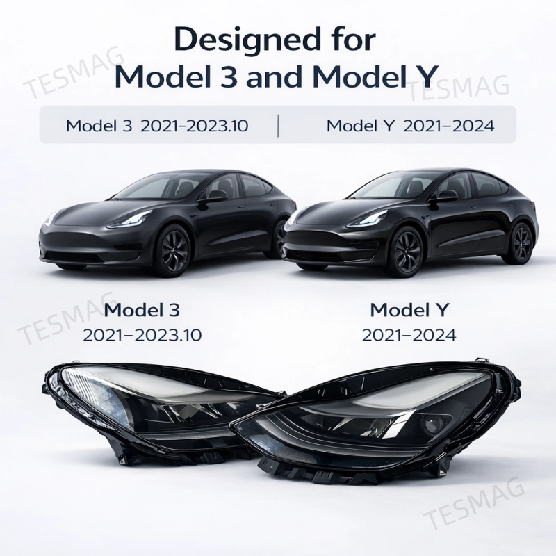 OEM-Style Matrix LED Headlight Assembly for Tesla Model 3/Y | 1514952-00-B 1514953-00-B