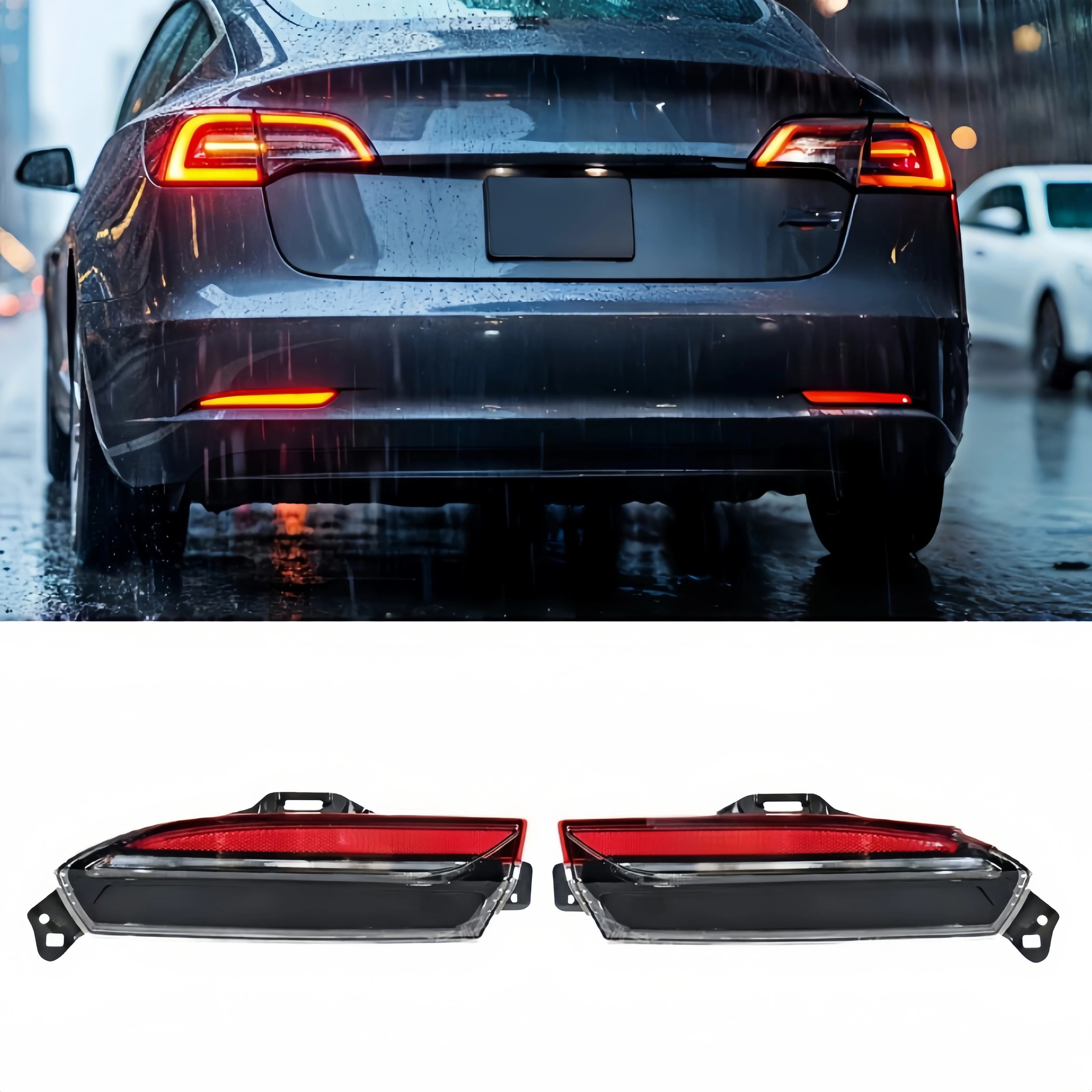 Rear Bumper LED Tail Fog Light Left/Right For Tesla Model 3 Highland 2024+ 1712513-00-D /1712514-00-D