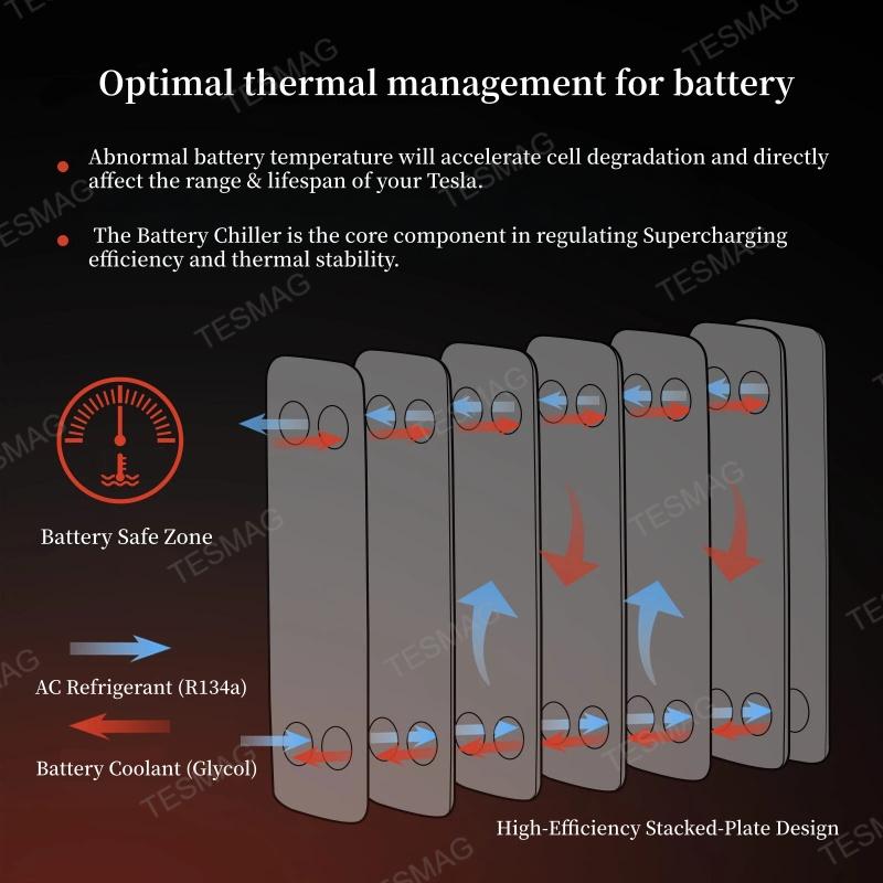 Battery Chiller & Heat Exchanger with TXV for Tesla Model S (2012-2016) 1007476-00-D
