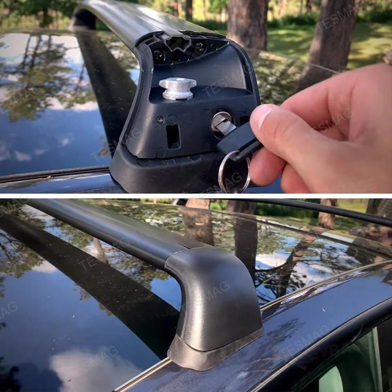 Tesla Model S Aerodynamic Roof Rack Cross Bars | Lockable & OEM-Style Aluminum Alloy