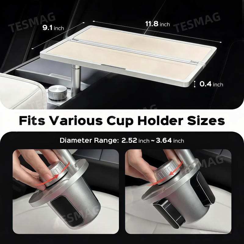 Foldable Aluminum Car Table for Tesla Model 3/ Y/ S /X