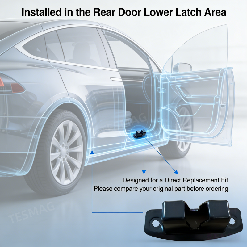 Rear Door Lower Latch Cover Replacement for Tesla Model X 2021-2024 (1054149-00-B)