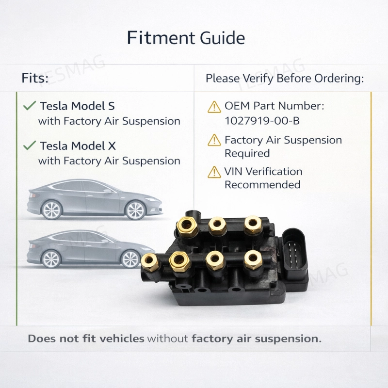 Air Suspension Valve Block Replacement for Tesla Model S/X 1027919-00-B
