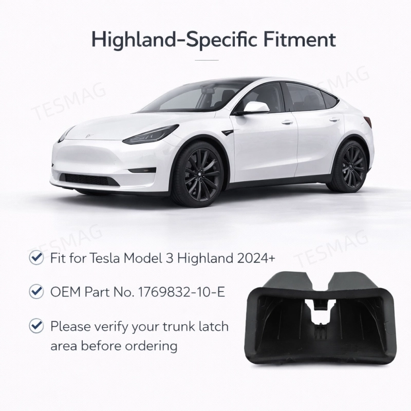 OEM-Style Trunk Latch Cover for Tesla Model 3 Highland 2024+ | 1769832-10-E