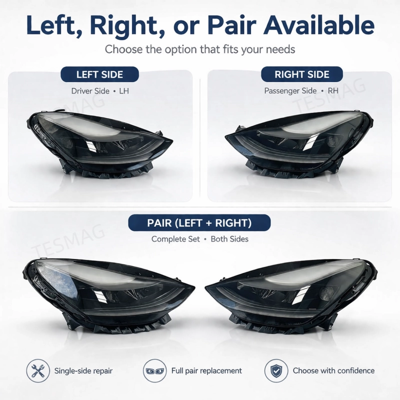 OEM-Style Matrix LED Headlight Assembly for Tesla Model 3/Y | 1514952-00-B 1514953-00-B