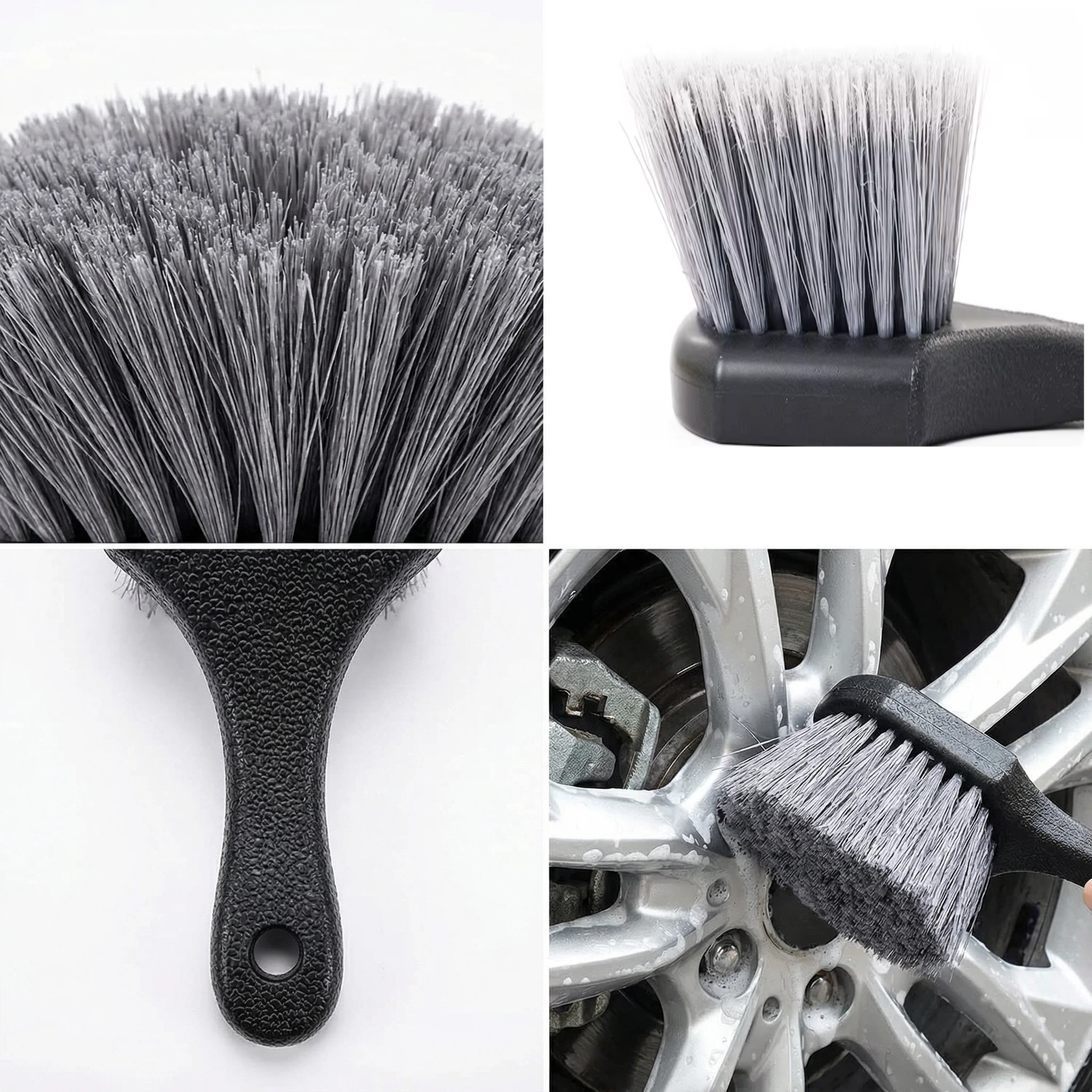 Car Wheel Tire Cleaning Brush Short Handle Tire Brush for Tesla Model 3/Y/S/X