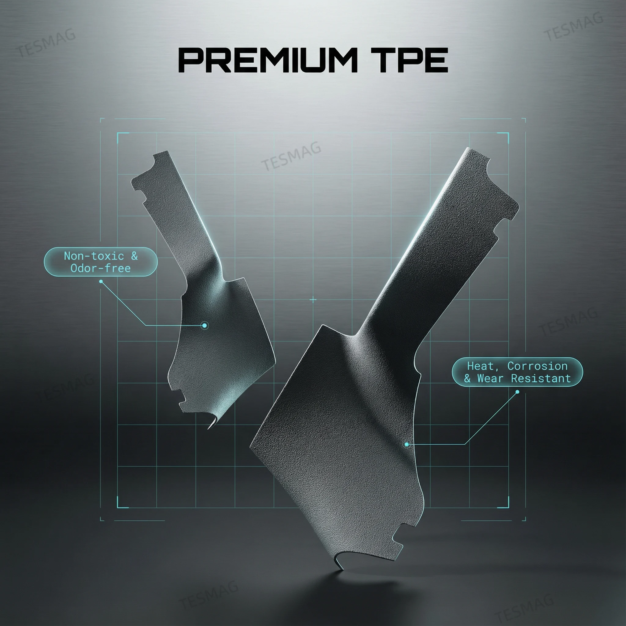 2PCS Door Side TPE Protector Mats Suitable for 2025 Tesla Model Y Juniper