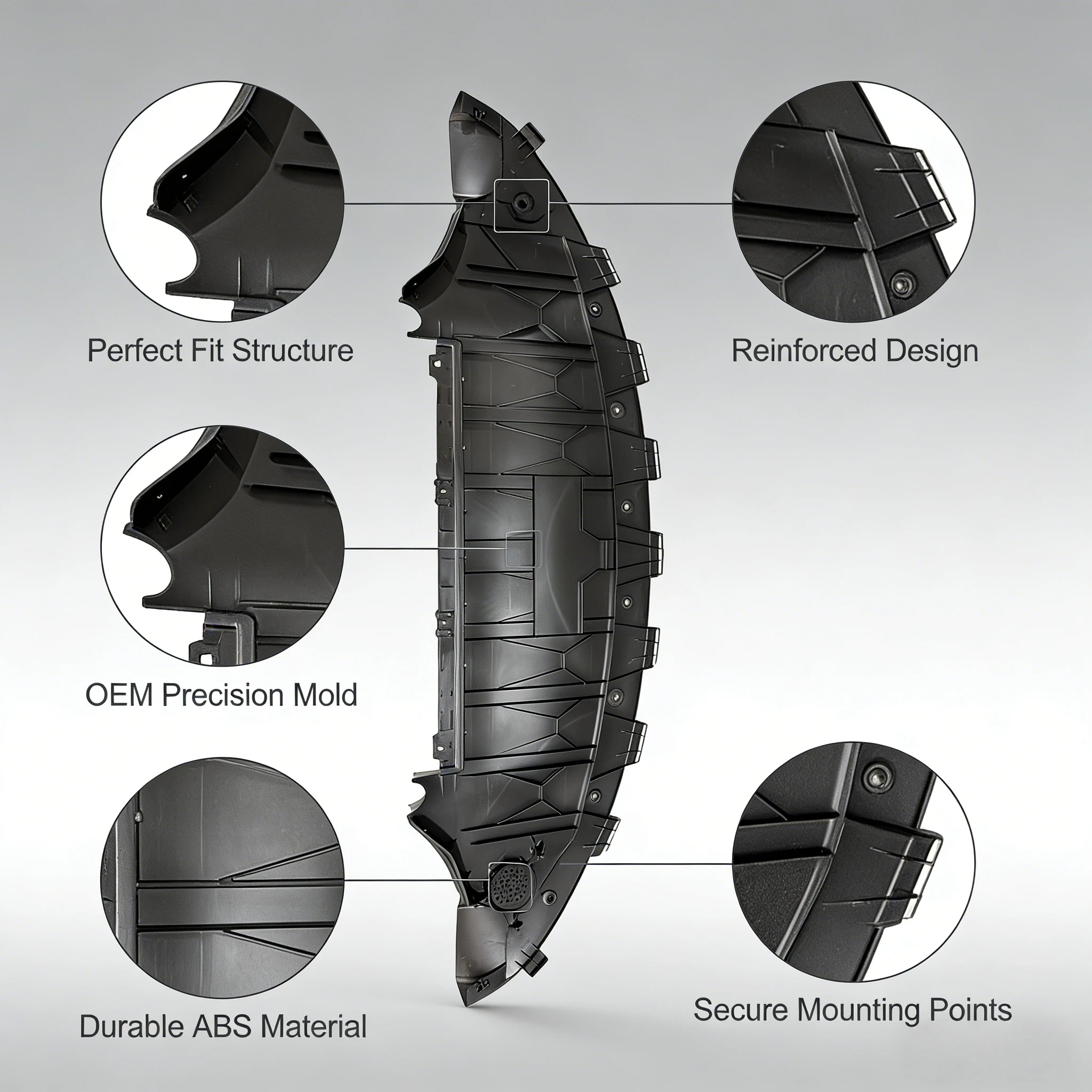 Front Bumper Lower Splash Shield for Tesla Model Y Juniper 1932386-00-C /Model 3 Highland 1694313-00-C