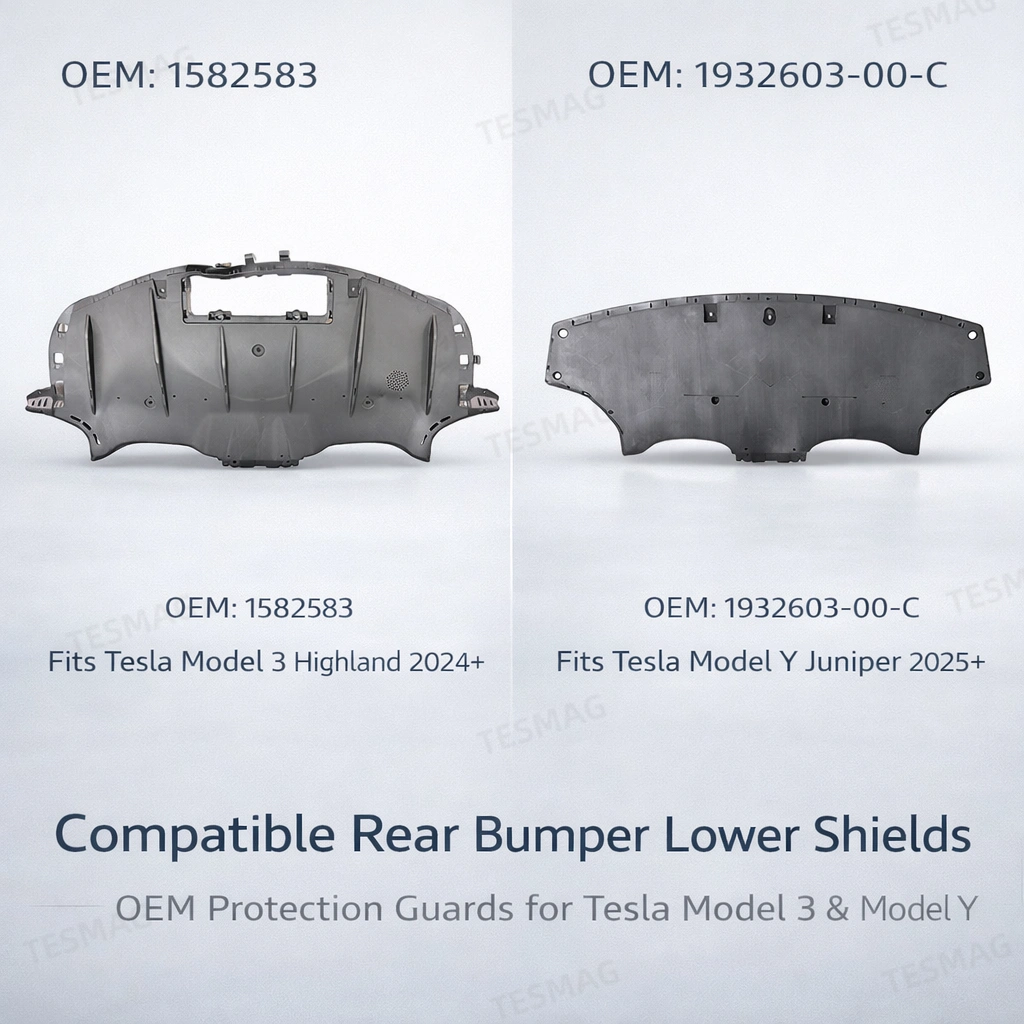 Rear Lower Bumper Diffuser Undertray For Tesla Model 3 Highland 2024+ Model Y Juniper 2025+(1582583/1932603)
