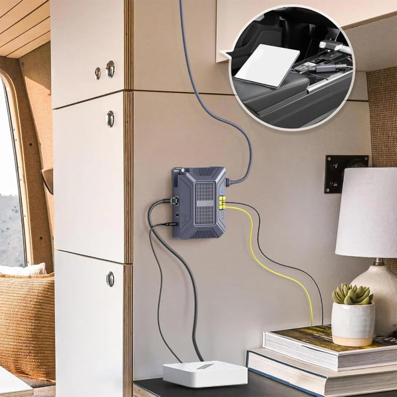 150W Gigabit PoE Injector with Splitter Adapter for Starlink Mini 48V Output with ESD Protection