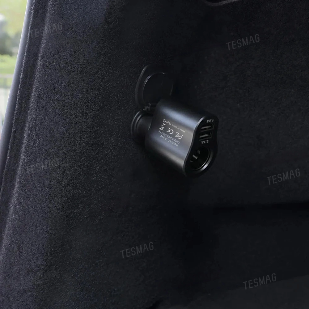 3-in-1 USB Car Charger Adapter Cigarette Lighter 120W Fast Charging for Tesla