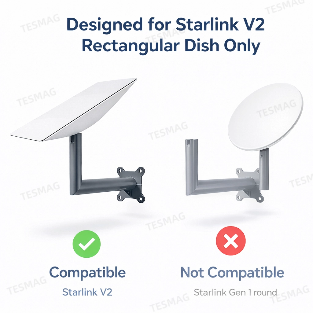 Starlink Gen 2 Long Wall Mount Bracket – Durable Outdoor Satellite Holder