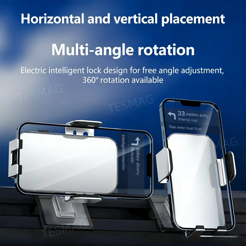 Tesla Car Phone Holder Vent Mount with Solar-Powered Electric Induction for Model 3/Y