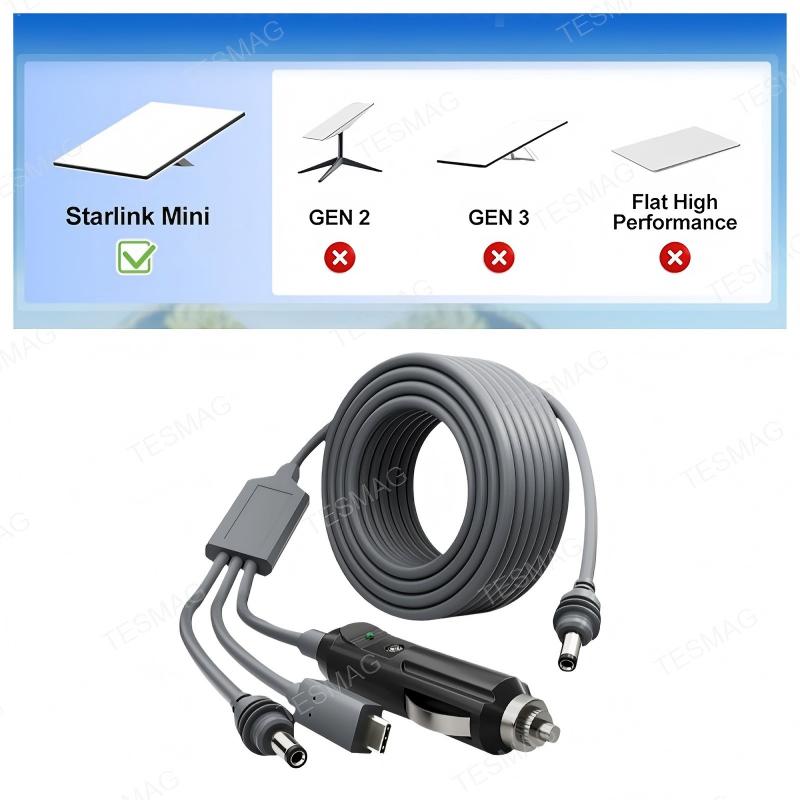 5 m Starlink Mini DC to DC Power Cable for Extension or Replacement Use