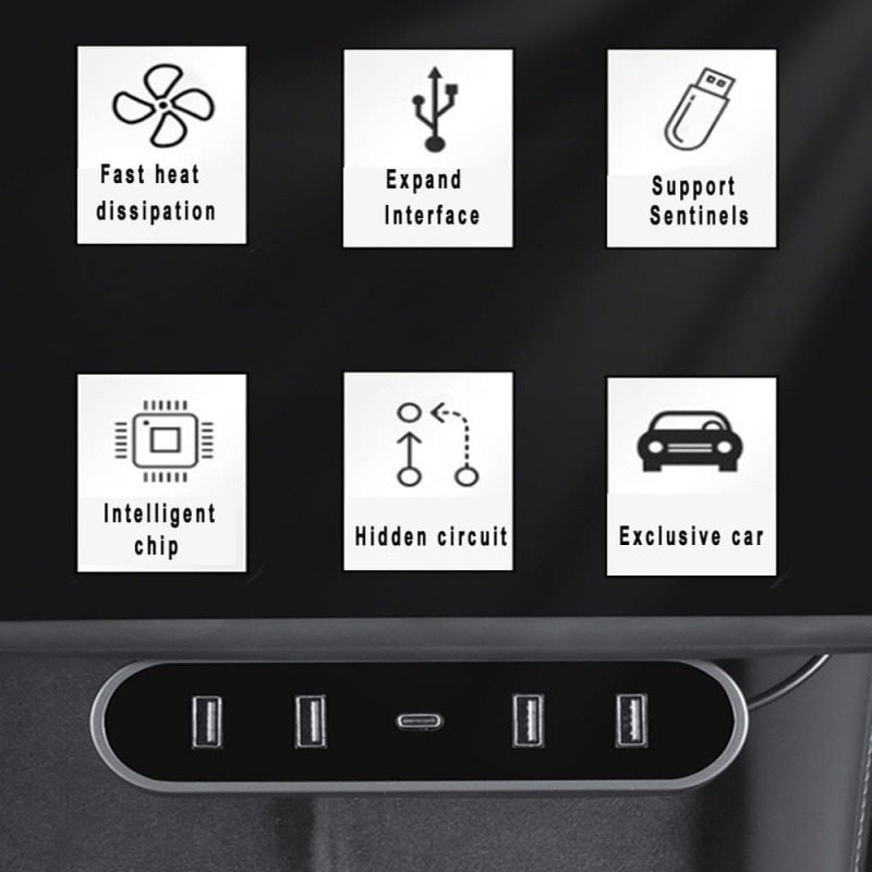 Tesla model3/Y foldable usb fast charging docking station