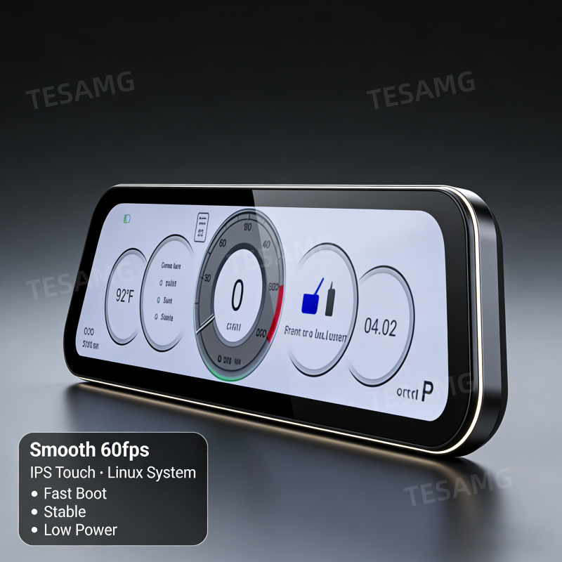 9.6-Inch Driver Display w/ Wireless CarPlay for Tesla Model 3/Y 2021-2026 (LHD Only)