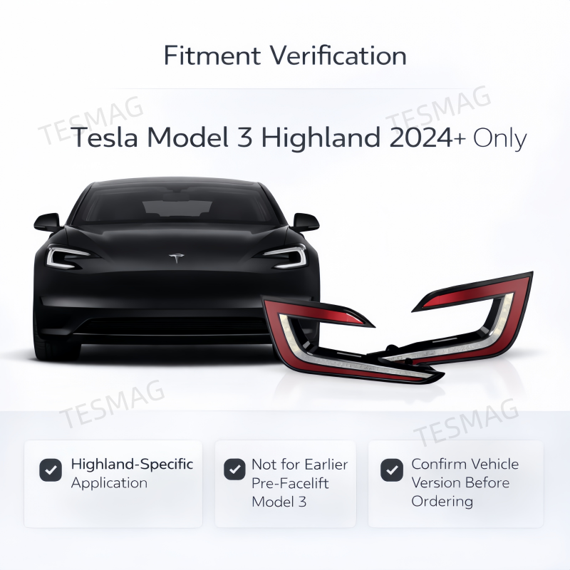 Rear Tail Light Assembly for Tesla Model 3 Highland 2024+ 1691498-00-F / 1691500-00-F