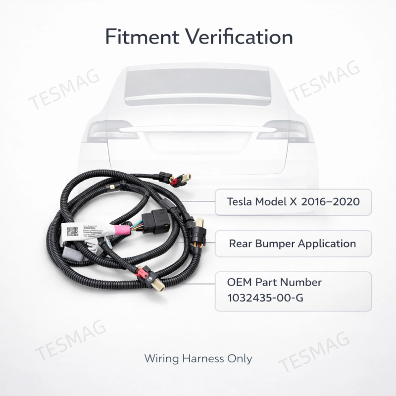 Rear Bumper Parking Sensor Wiring Harness for Tesla Model X 2016–2020 1032435-00-G