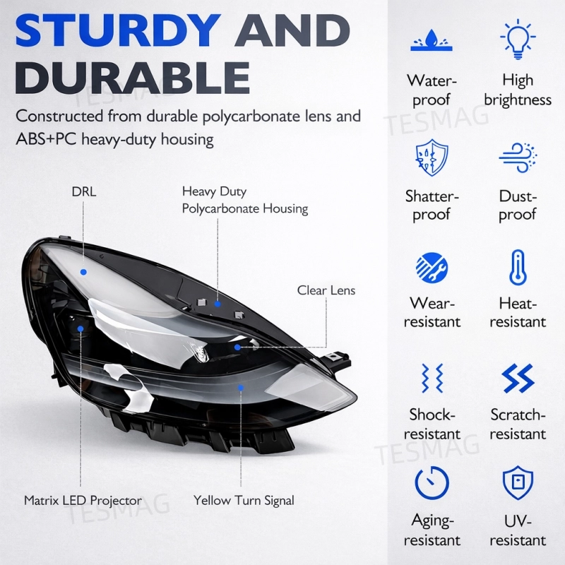 OEM-Style Matrix LED Headlight Assembly for Tesla Model 3/Y | 1514952-00-B 1514953-00-B