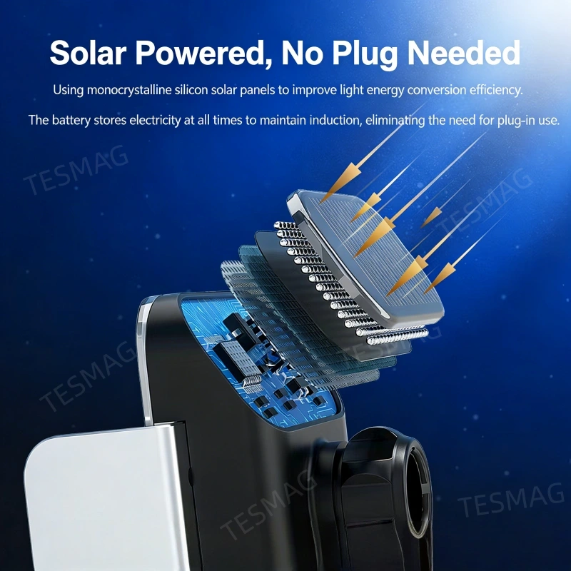 Tesla Car Phone Holder Vent Mount with Solar-Powered Electric Induction for Model 3/Y