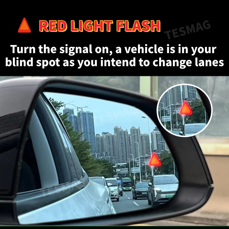 Side Rearview Tesla Blind Spot Mirror with BSD for Model 3 / Y