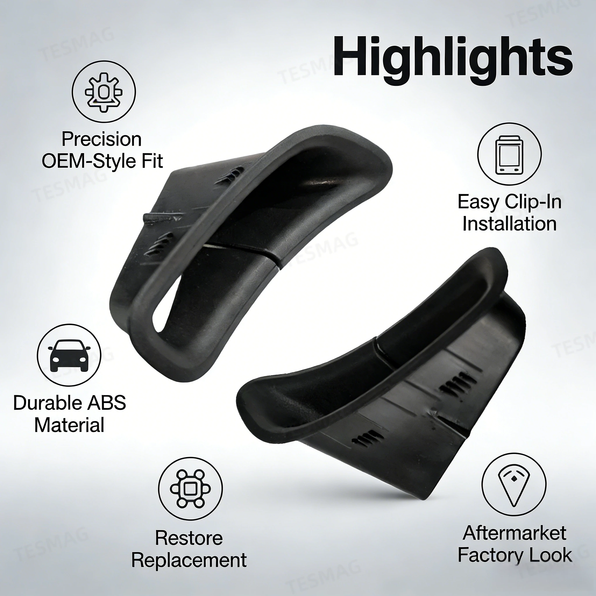 Seat Belt Decorative Cover Interior Panel C-pillar Bezel for Tesla Model Y (1494612-00-C 1494613-00-C)