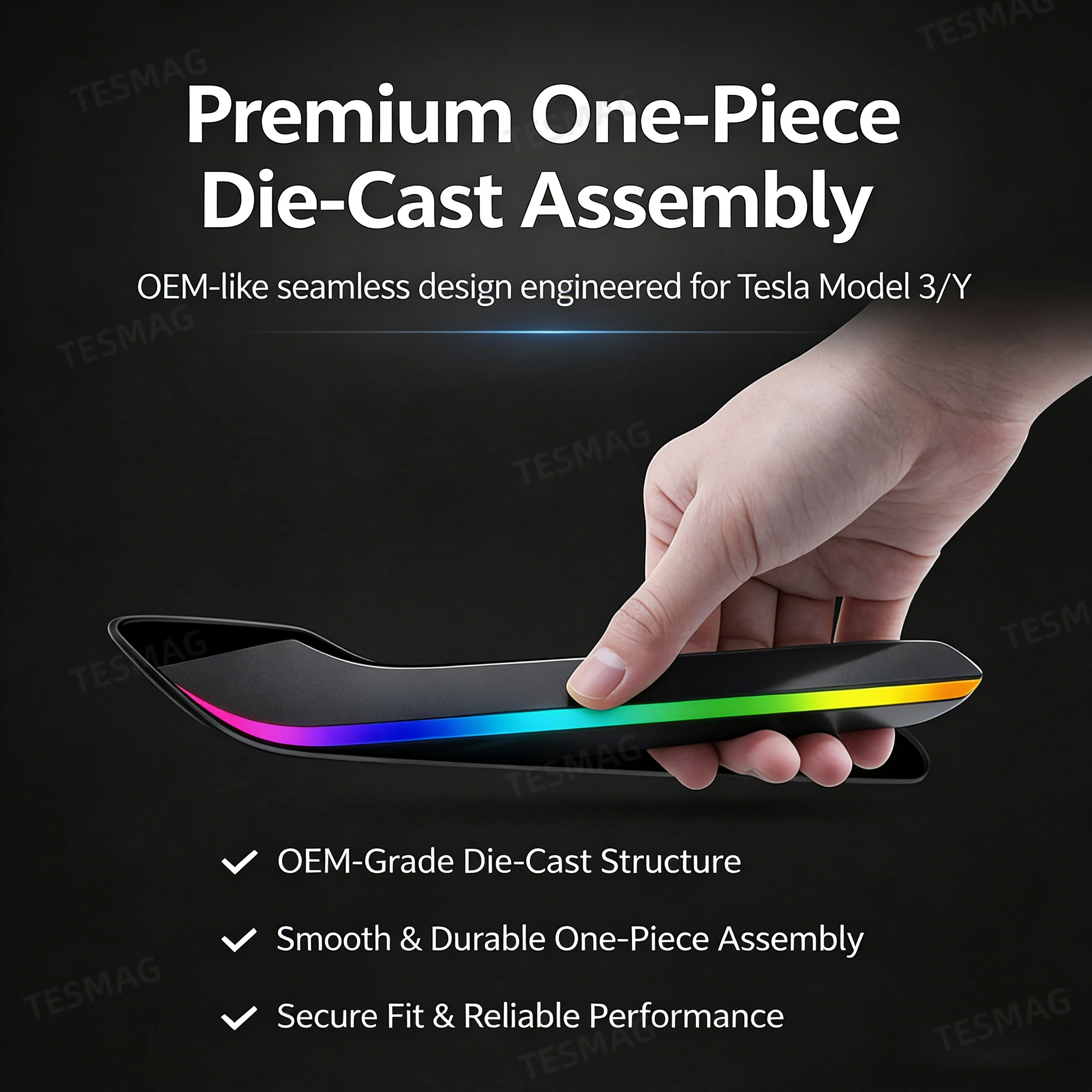 Tesla Model 3/Y Automatic RGB Door Handles – Wireless OTA Upgrade, Hands-Free Pop-Up