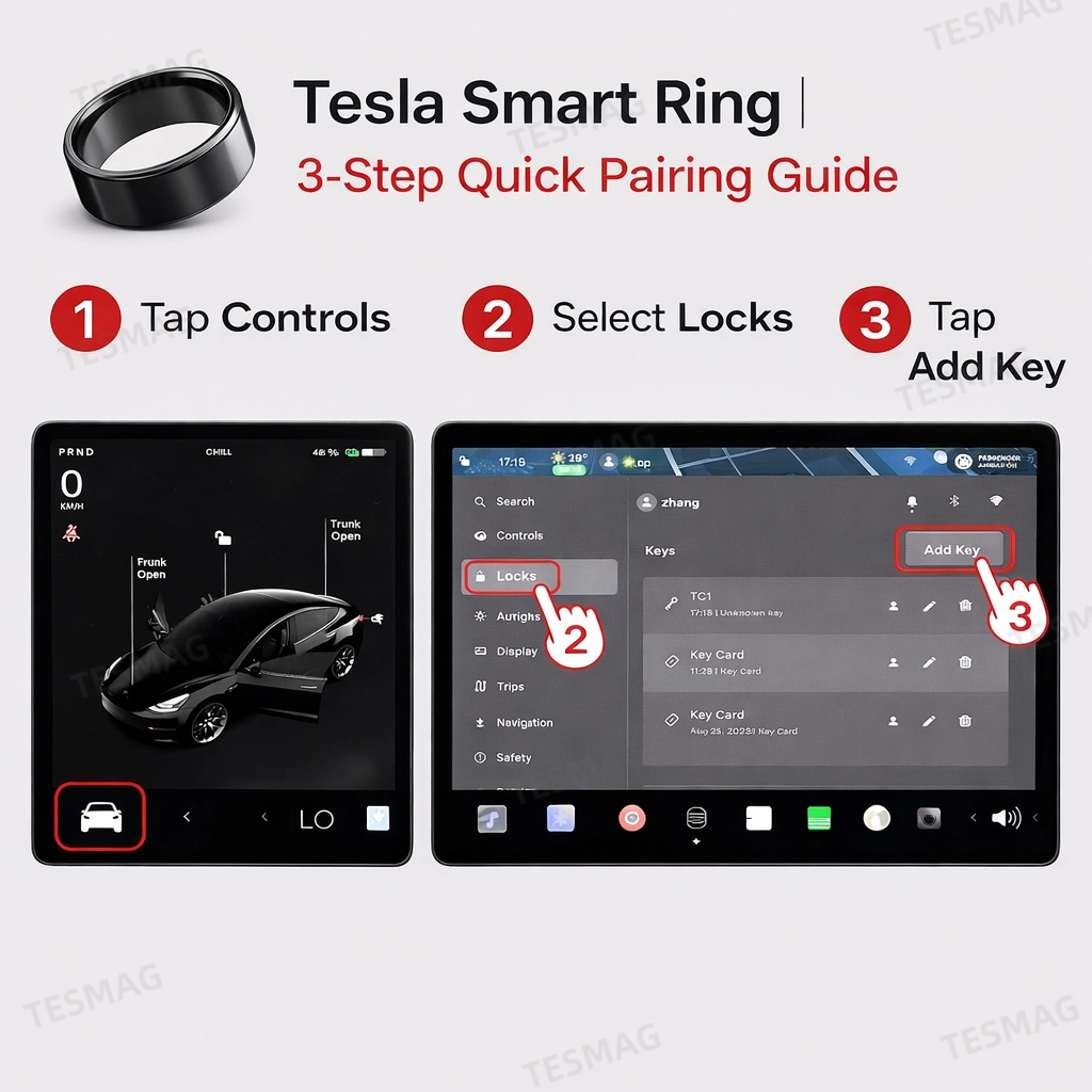 Tesla Smart Ring Key – NFC Keyless Ceramic Key for Model 3 / Highland & Model Y