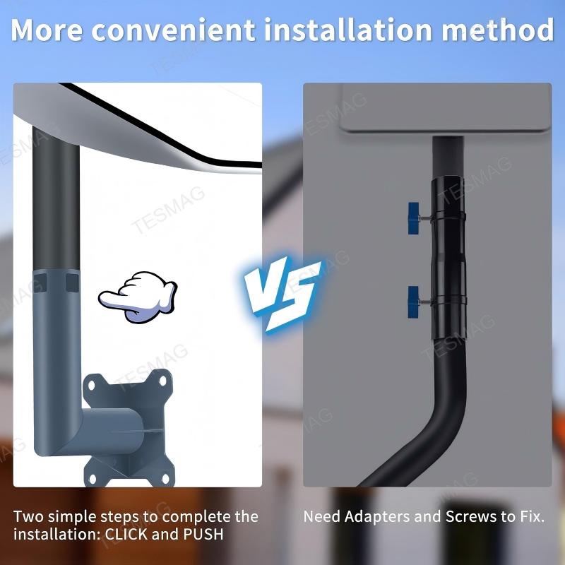 Compact Short Wall Mount for Starlink V2 Roof Eave & Wall Installation