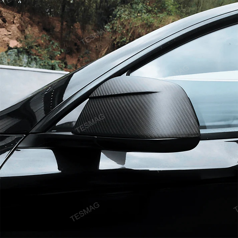Carbon Fiber Side Mirror Covers for Tesla Model Y Juniper - Protective Cover