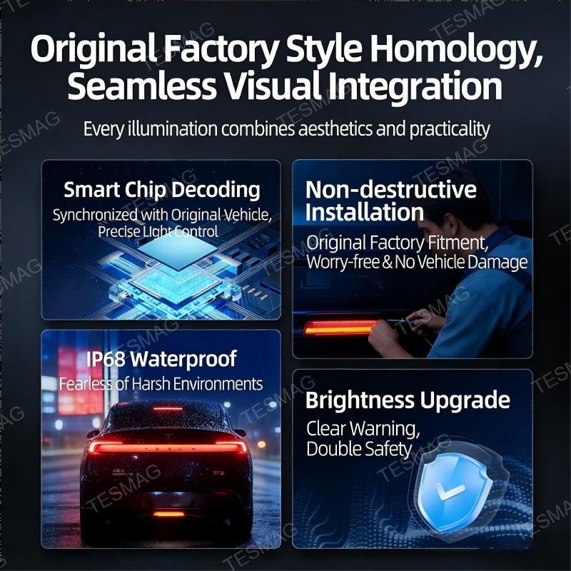 OEM-Style Rear Diffused Guide Light for Tesla Model Y Juniper 2025+