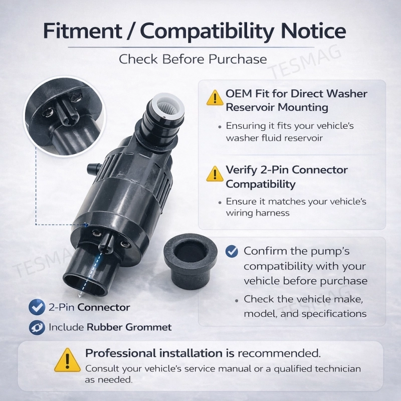 Windshield Washer Pump Replacement for Tesla Model S 2012-2025 (PUM812072)