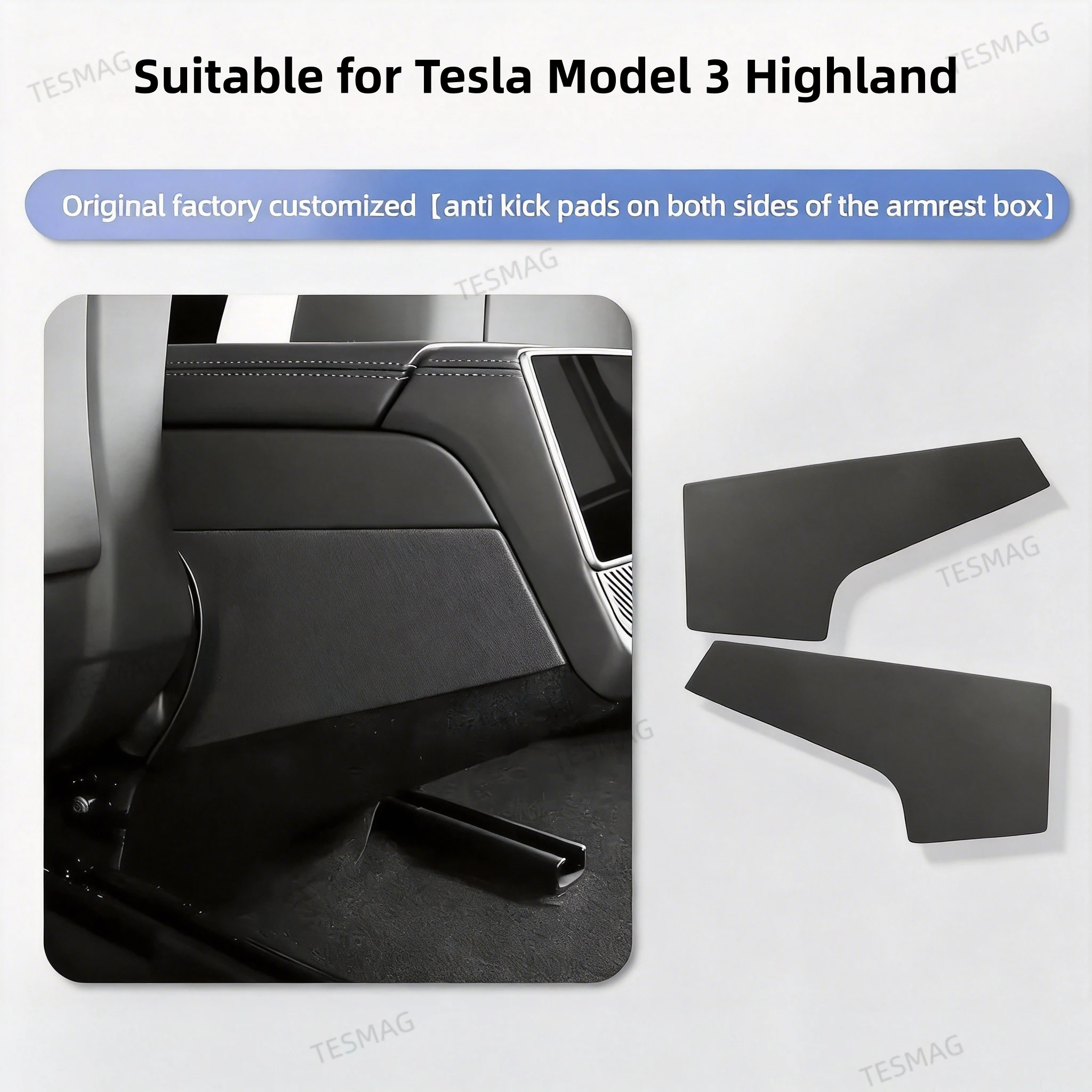Rear Center Console Side Kick Protector Cover for Tesla Model 3 Highland