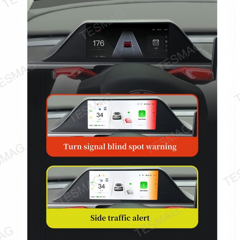 8.9-inch one-piece instrument screen with ambient lighting for the Tesla Model 3 Highland/Model Y Juniper