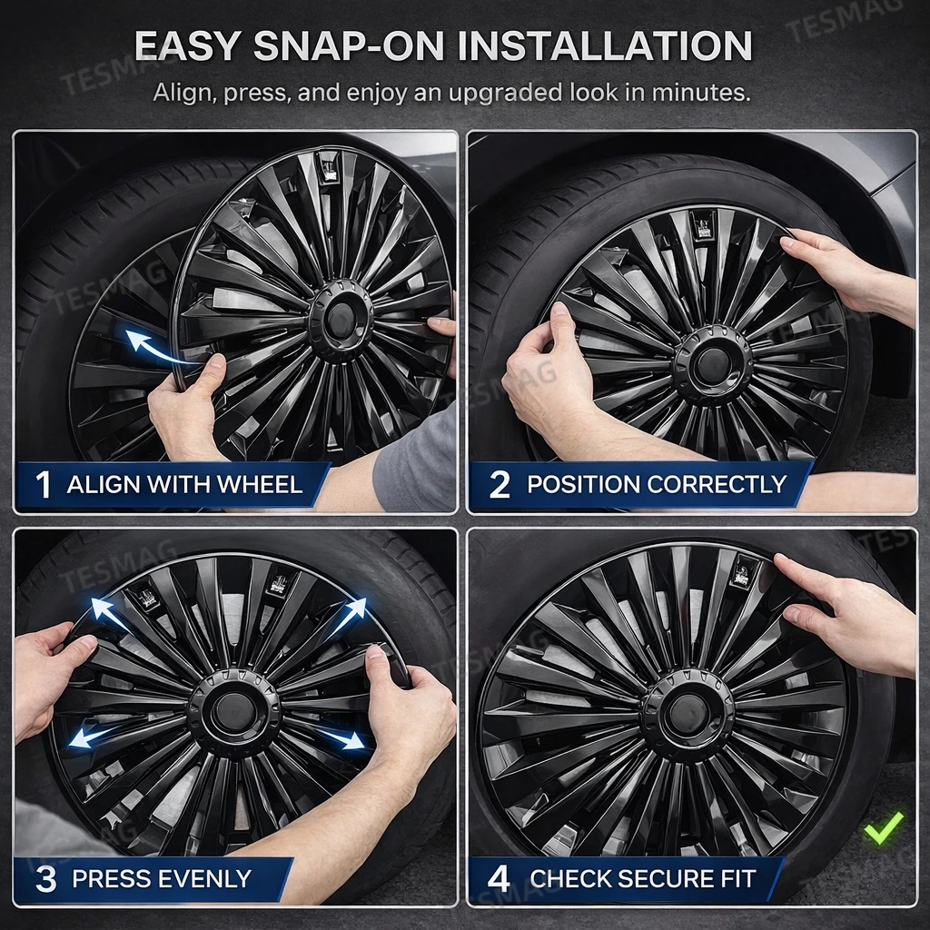 19" Wheel Covers for Tesla Model Y Wheels Rim Protectors (2020-2025.03)