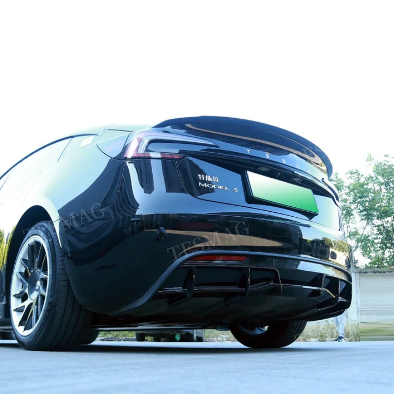 2024+ Tesla Model 3 Highland Rear Bumper Lip Diffuser ABS Body Kit Performance Styling Accessory