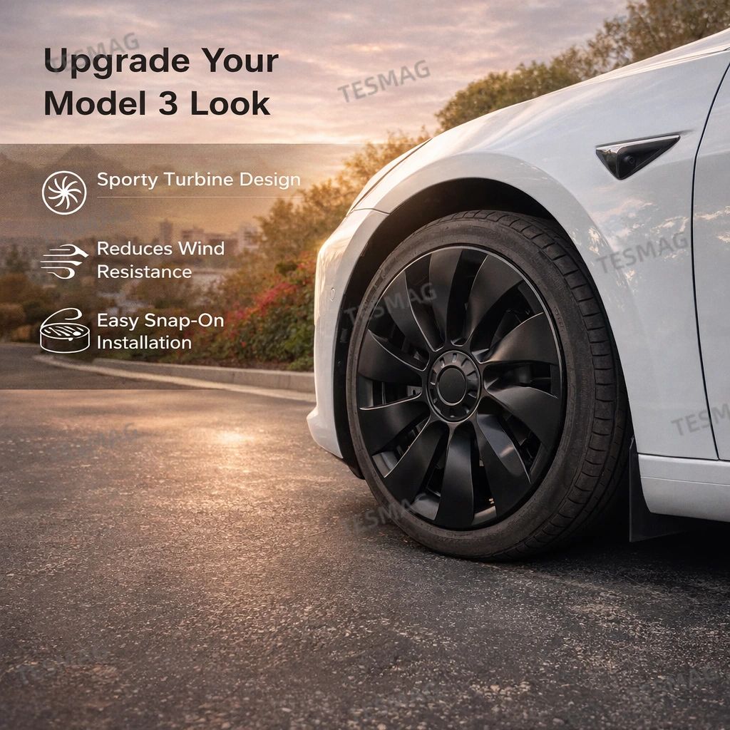 19″ Wheel Covers Hubcap Protector Kit for Tesla Model 3 – Rim Edge Guard 4pcs