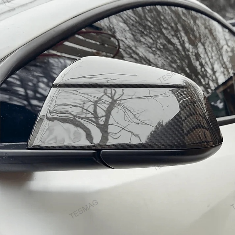 Carbon Fiber Side Mirror Covers for Tesla Model Y Juniper - Protective Cover