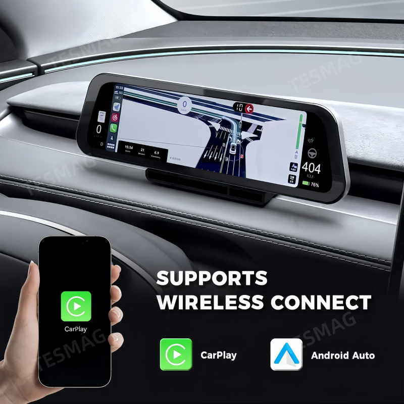 9.6-Inch Driver Display w/ Wireless CarPlay for Tesla Model 3/Y 2021-2026 (LHD Only)