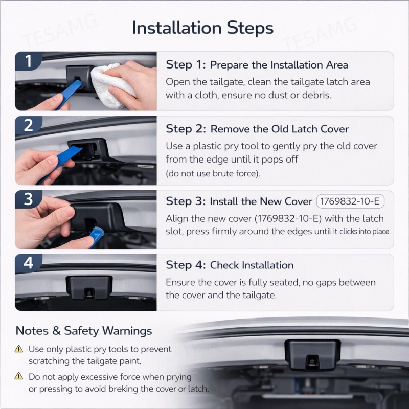OEM-Style Trunk Latch Cover for Tesla Model 3 Highland 2024+ | 1769832-10-E