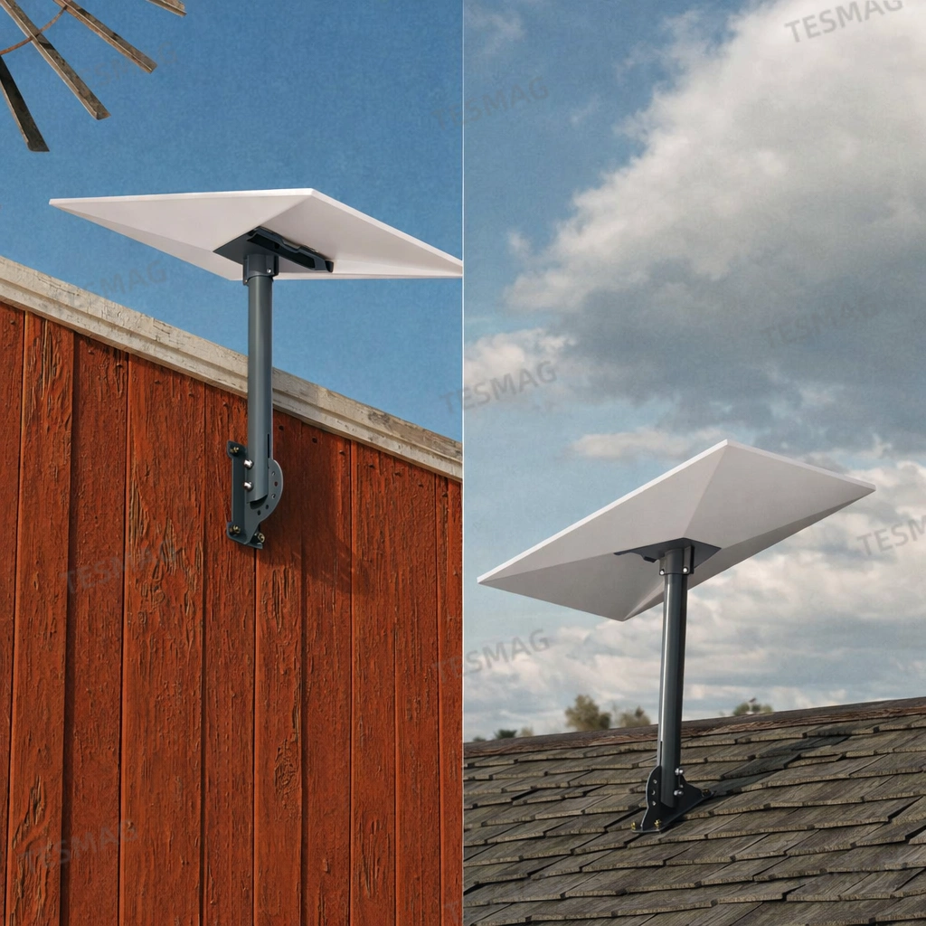 Starlink Gen 3 Roof Mount & Pipe Adapter for RV, Camper, Yacht – Adjustable Pivot Bracket