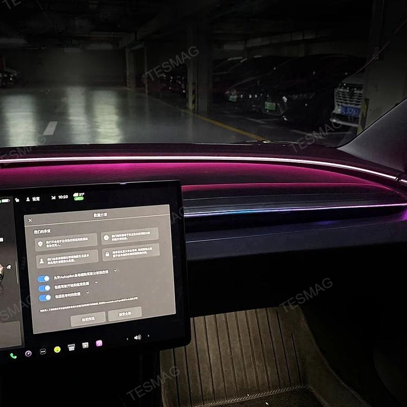 8.9-inch one-piece instrument screen with ambient lighting for the Tesla Model 3 Highland