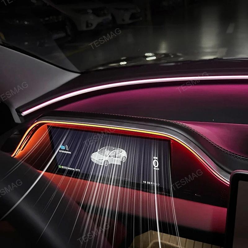 8.9-inch one-piece instrument screen with ambient lighting for the Tesla Model 3 Highland