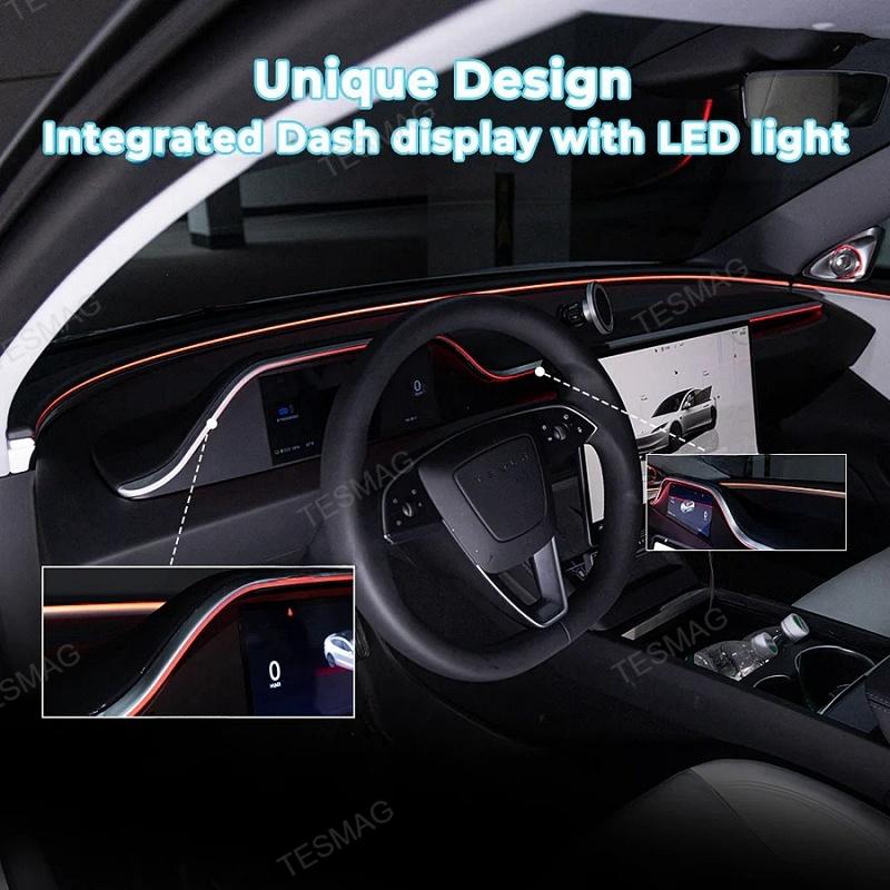 8.9-inch one-piece instrument screen with ambient lighting for the Tesla Model 3 Highland