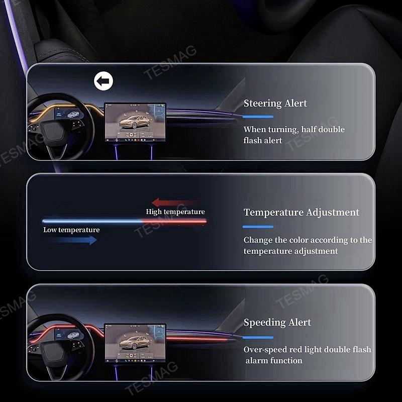 8.9-inch one-piece instrument screen with ambient lighting for the Tesla Model 3 Highland