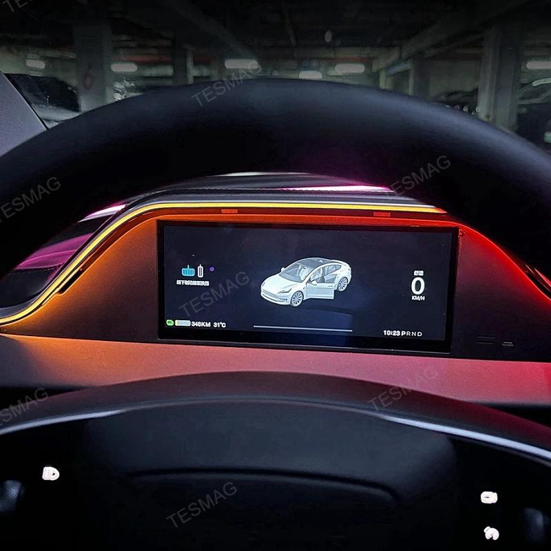 8.9-inch one-piece instrument screen with ambient lighting for the Tesla Model 3 Highland
