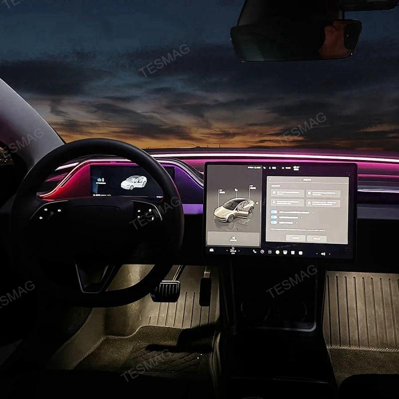 8.9-inch one-piece instrument screen with ambient lighting for the Tesla Model 3 Highland