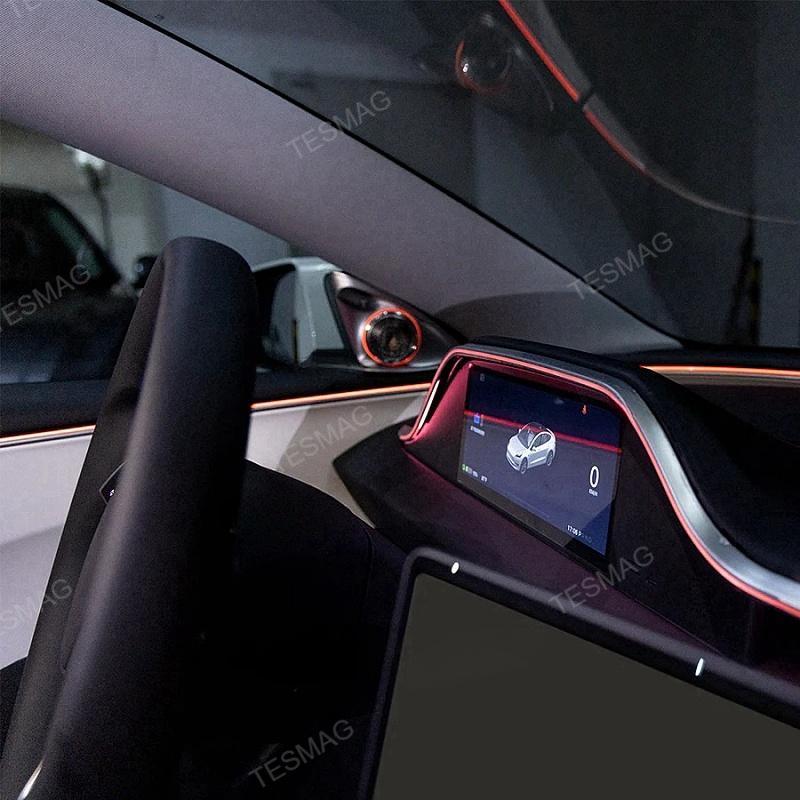 8.9-inch one-piece instrument screen with ambient lighting for the Tesla Model 3 Highland
