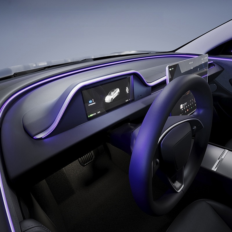 8.9-inch one-piece instrument screen with ambient lighting for the Tesla Model 3 Highland